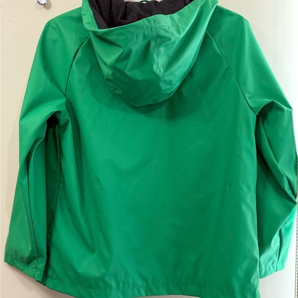 Vibrant Green Rain Jacket with Hood - Picture 3 of 4